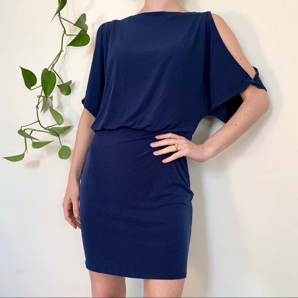 NWOT Moda International Blue Bodycon Dress